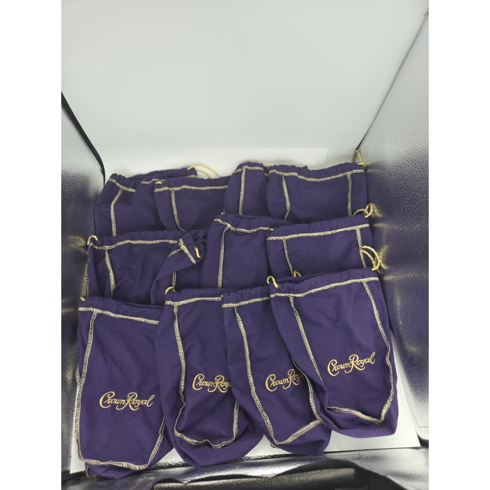 Lot of 12 Crown Royal Small Purple Drawstring Bags